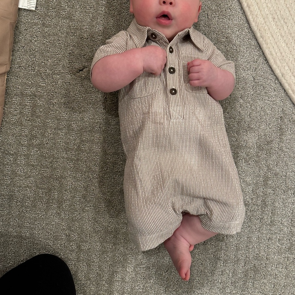 Striped Baby Romper Kendi by Colored Organics 3-6m